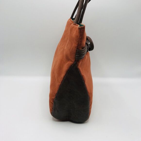 Victorias Secret Top Handle Purse Dark and Light Brown Faux Leather Hipster Boho - Picture 4 of 6